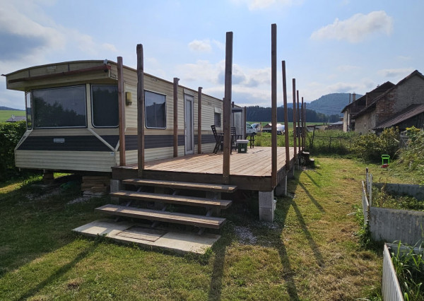 Záhrada s mobilným domom v rekr. lokalite Olšo, Markušovce