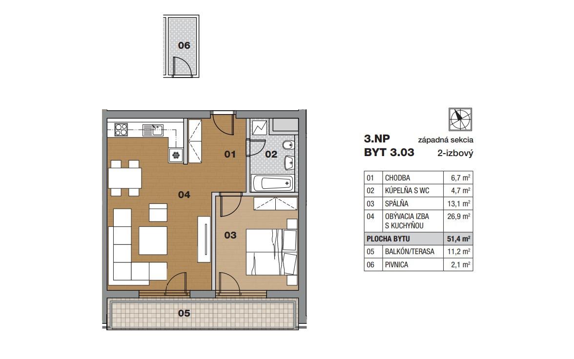 Novostavba byt 2+1 pod Blaumontom, Spišská Nová Ves